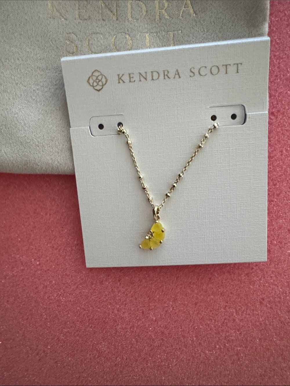 Kendra Scott Gold Necklace with Yellow Pendant Charm